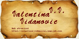 Valentina Vidanović vizit kartica